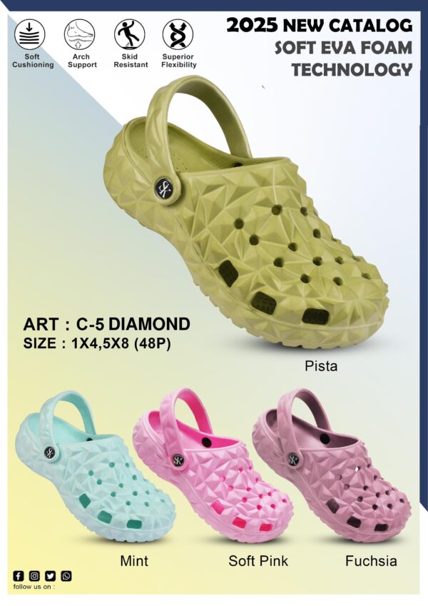 Ziplite Women Stylish EVA Sandal (C-5 Diamond)