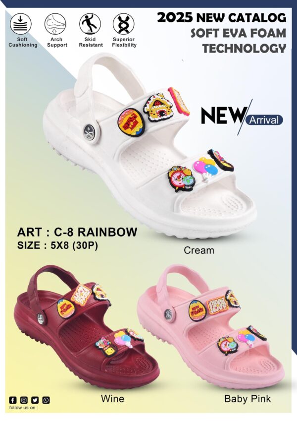 Ziplite Women Stylish EVA Sandal (C-8 Rainbow)
