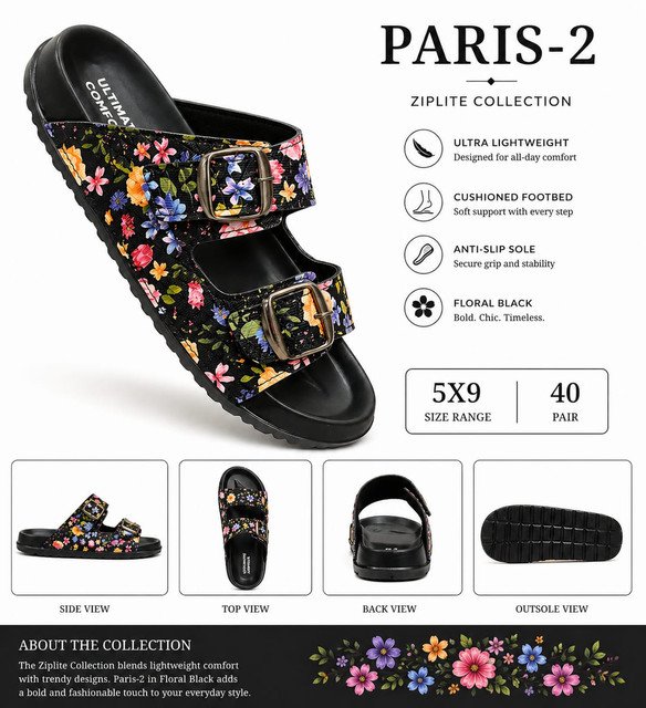 Paris-1 Black Floral(5x9)