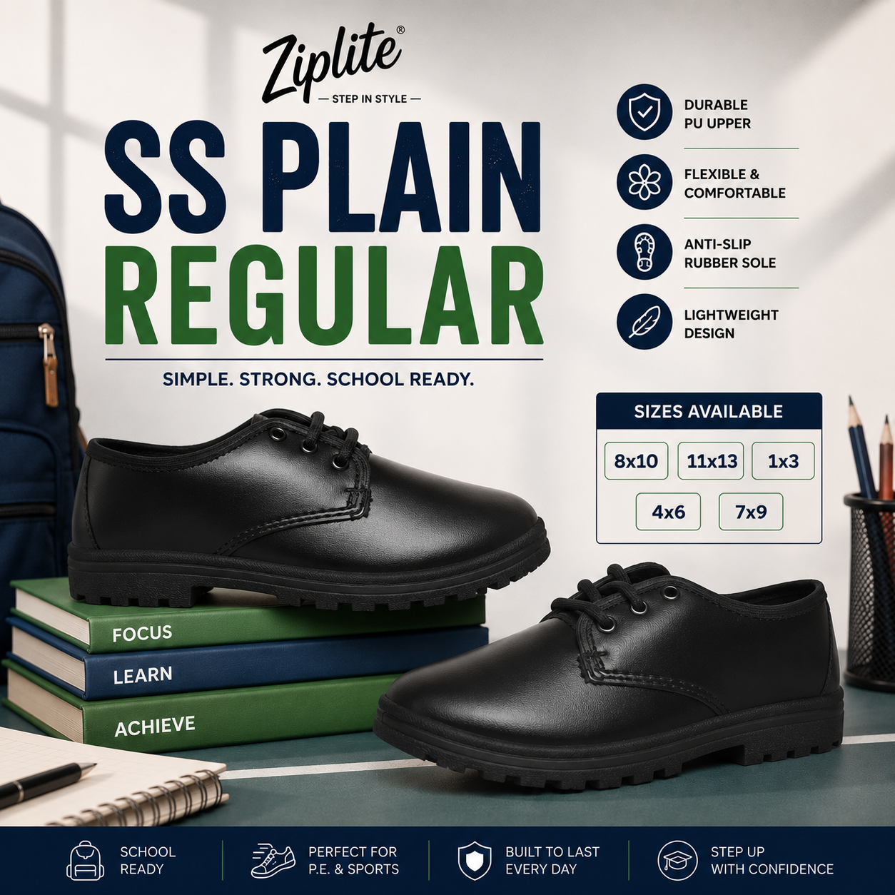 SS Plain Regular Black