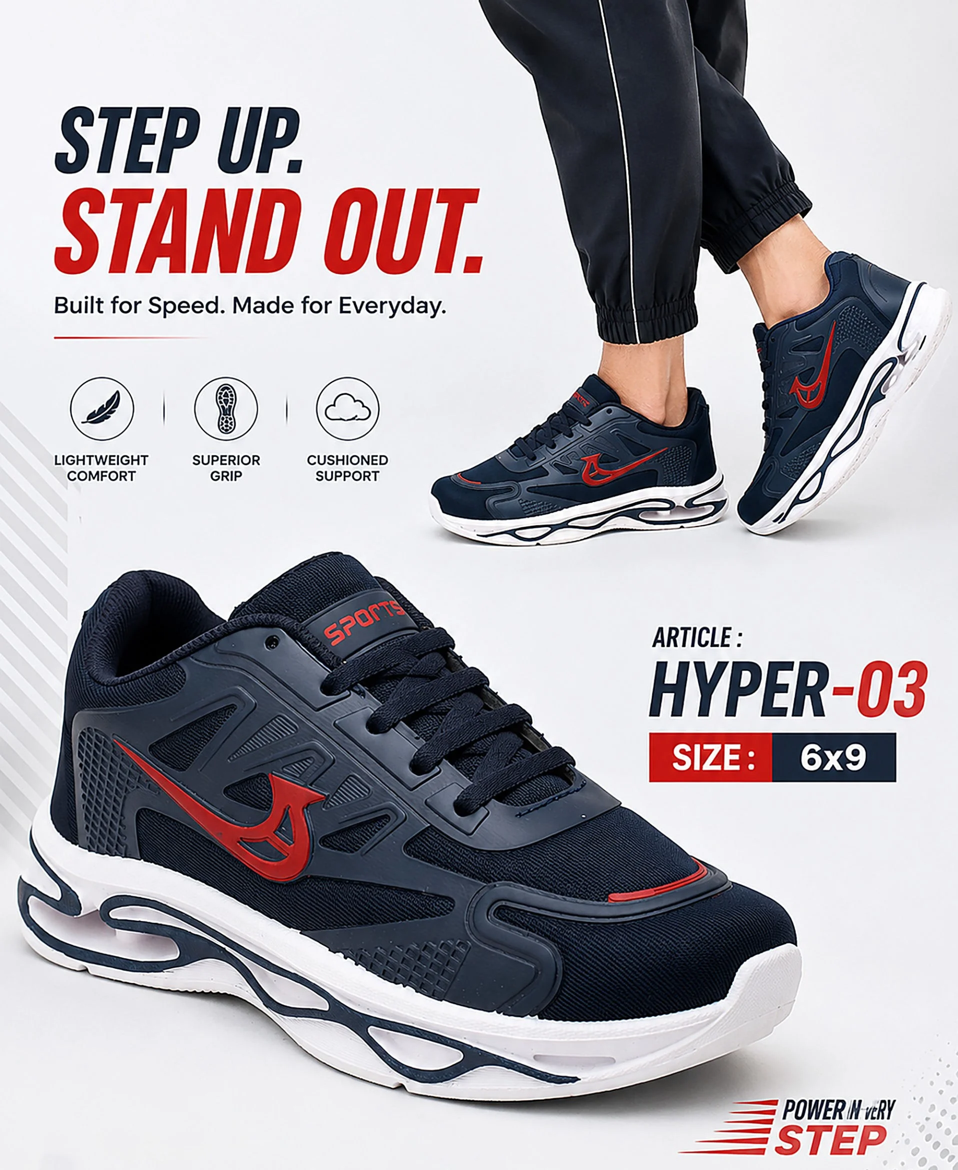 HYPER-3 NAVY/RED