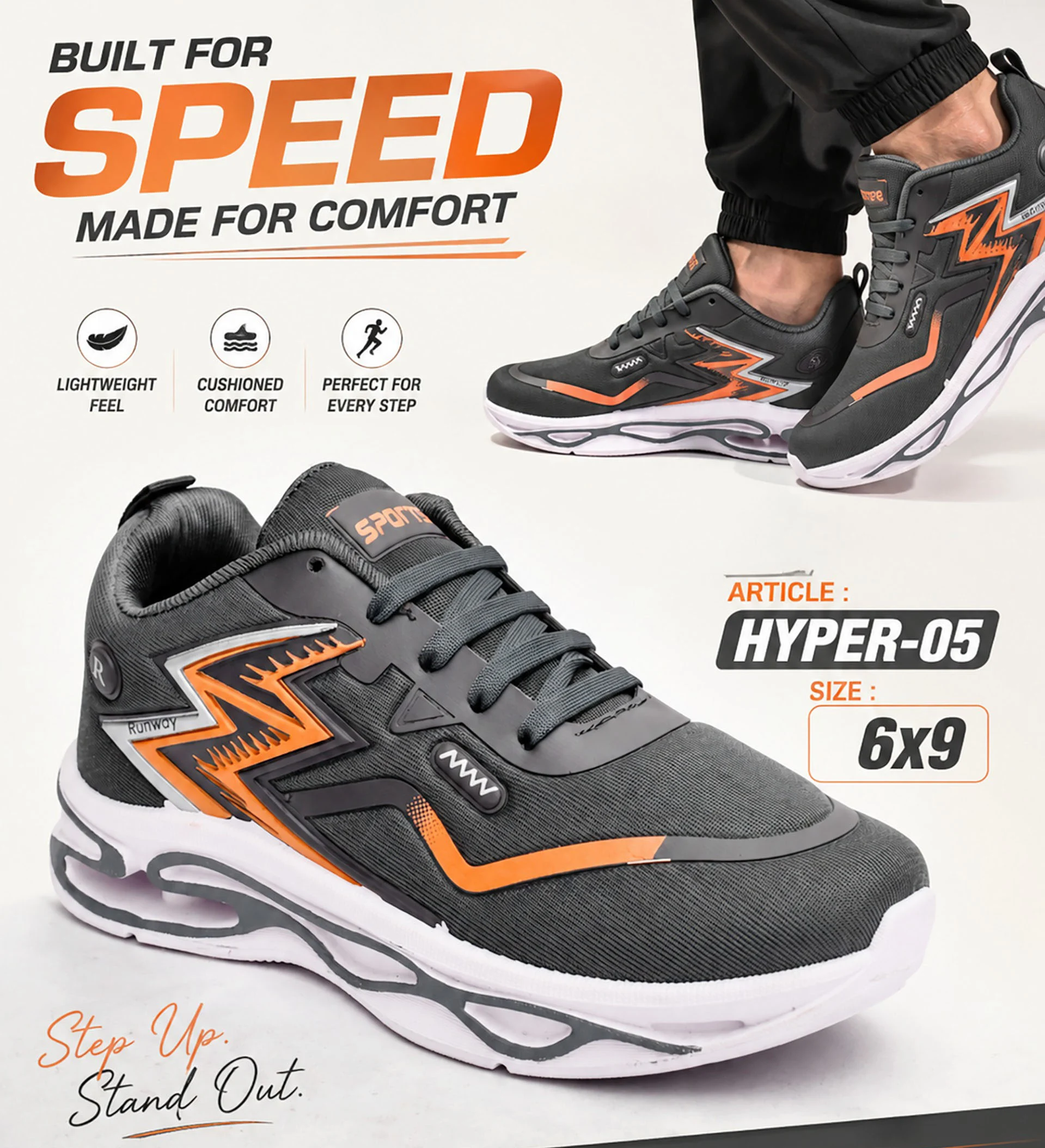 HYPER-5 GREY ORANGE